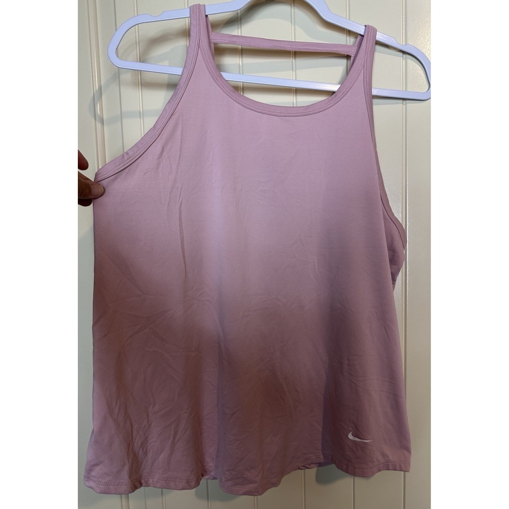 Nike Tank Top Womens Medium pink Dri-FIT relaxed fit yoga gym Running Athletic